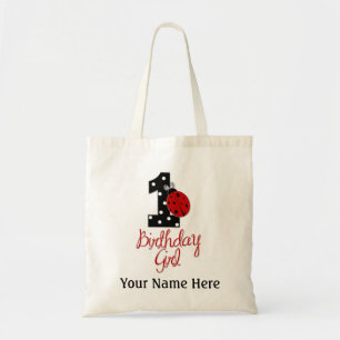 Tote Bag 1ère fille anniversaire - Bug dame - 1 - coccinell