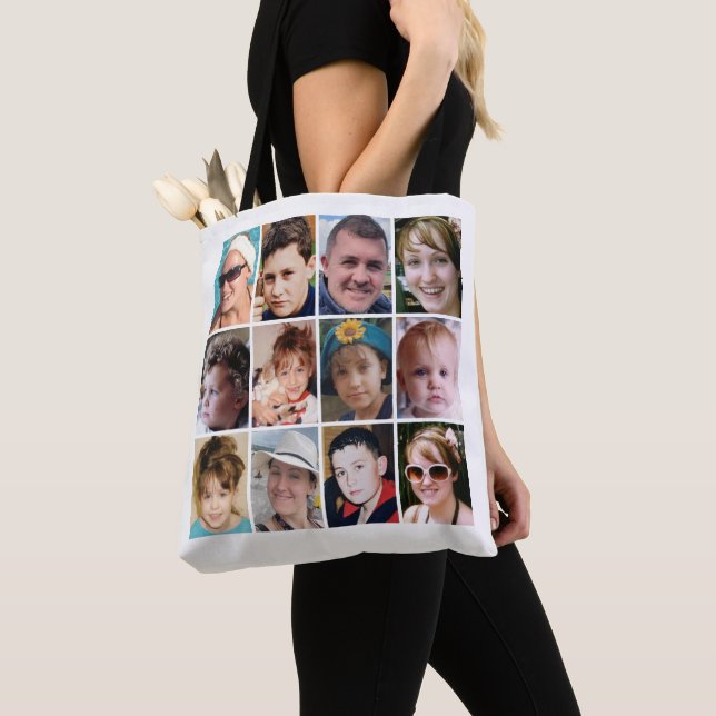 Tote Bag 24 photo collage white (De près)