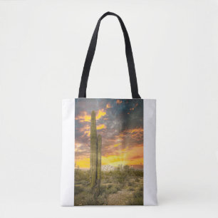Tote Bag 2706-Arizona Desert Landscape at Sunset