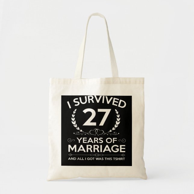 Tote Bag 27e anniversaire Mariage Cadeaux Couples Mari Wif (Devant)