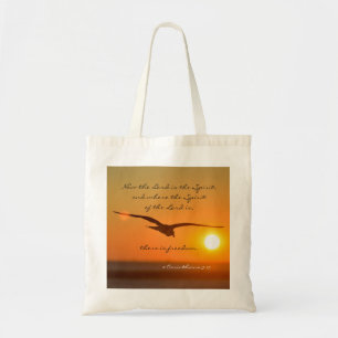 Tote Bag 2 Corinthiens 3:17 Liberté, Vol d'oiseaux au couch