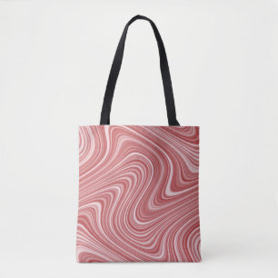 Tote Bag 2 Côté 2 Couleur Rouge/Bleu Motif ligne courbe