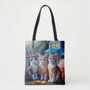 Tote Bag 2 faces 7 Adorables Chatons conçus par un Artiste
