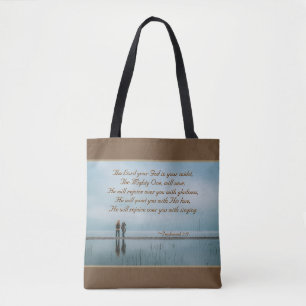 Tote Bag 3:17 Rejoice over you with sinah.