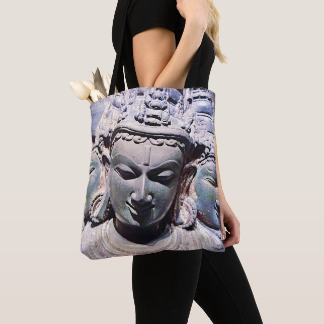 Tote Bag 3 Asie Pierre Façade Antique Statue Photo Style (De près)