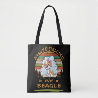 Tote Bag 3 Facilement Distrait Par Le Beagle