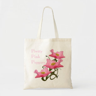 Tote Bag 3 fleurs de pavot rose Eco-Friendly Réutilisable P