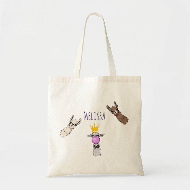 Tote Bag 3 Jolie Llama face à l'illustration de dessin (Devant)