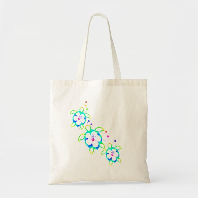 Tote Bag 3 tortues de Honu teintes par cravate (Devant)