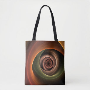 Tote Bag 3D Spirale Abstraite couleurs chaudes Art fractal