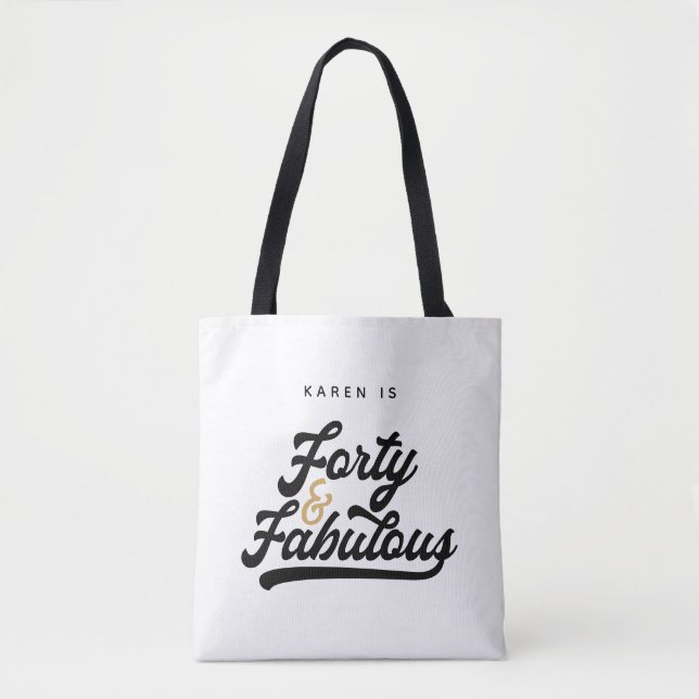 Tote Bag 40 et fabuleuse fête d'anniversaire (Devant)