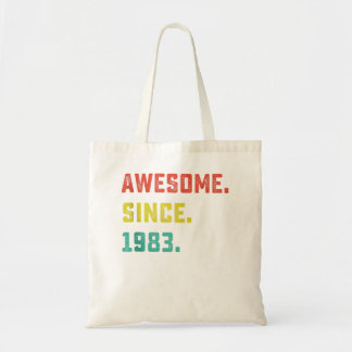 Tote Bag 40e Birthday Venin Vintage Awesome Since 1983 40