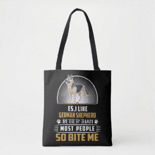 Tote Bag 4 Es J'Aime Le Berger Allemand Mieux Que La Plupar
