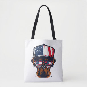 Tote Bag 4 juillet de chien de boxe