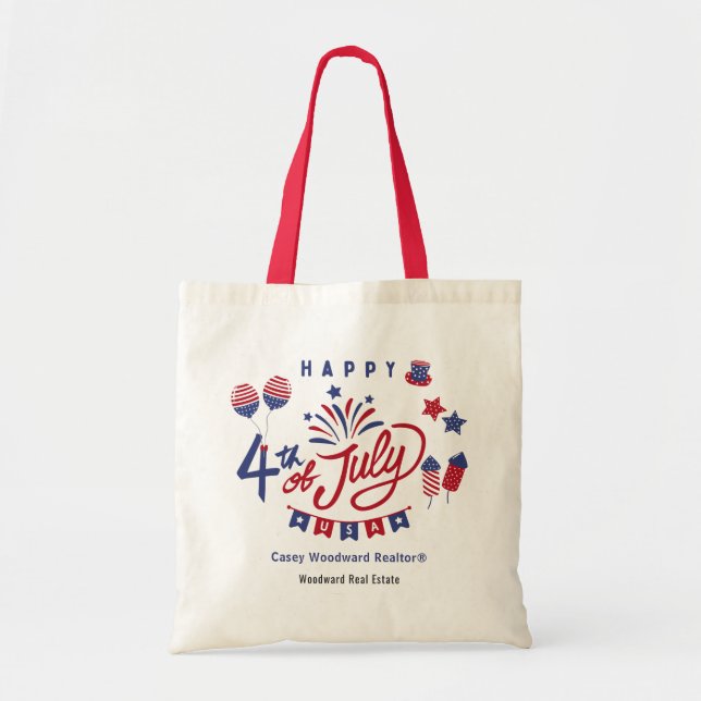 Tote Bag 4 juillet USA heureux | Promotions immobilières (Devant)