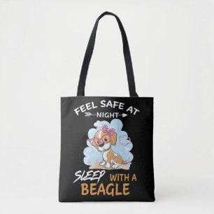 Tote Bag 4 Sentez En Sécurité La Nuit Dormir Avec Un Beagle