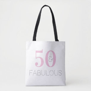 Tote Bag 50 et fabuleuse Typographie rose Anniversaire