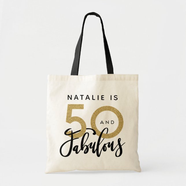 Tote Bag 50 et fabuleux anniversaire d'or noir (Devant)