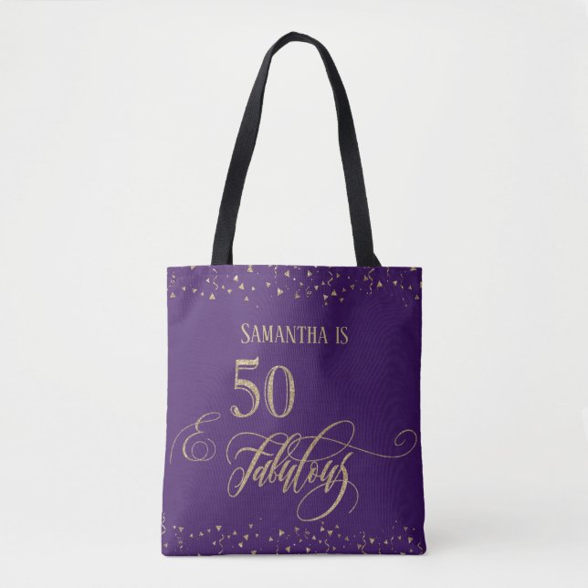 Tote Bag 50 et fabuleux Confetti de Parties scintillant d'o (Devant)