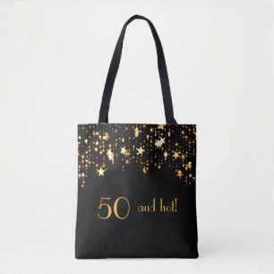 Tote Bag 50 étoiles d'or noir