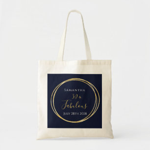 Tote Bag 50e anniversaire personnalisé Marine Gold