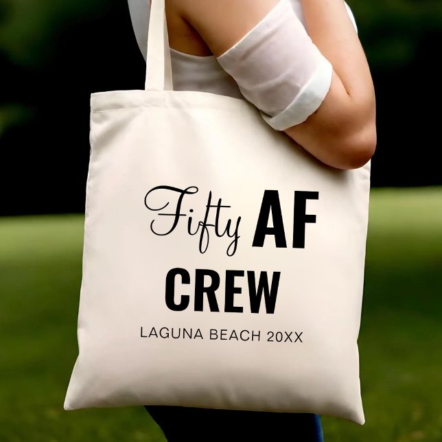 Tote Bag 50e fête d'anniversaire Cinquante AF Équipage du g (Créateur téléchargé)