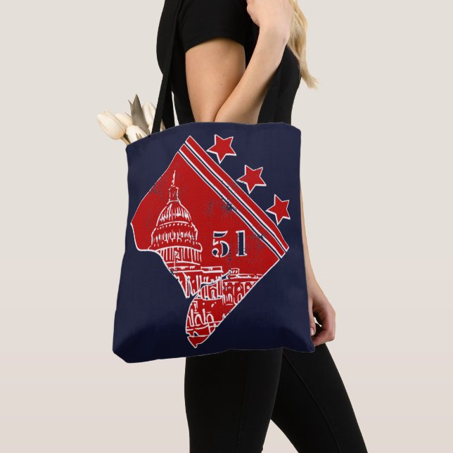 Tote Bag 51e - État de Washington DC Drapeau Borderline (De près)