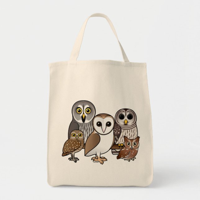 Tote Bag 5 hiboux de Birdorable (Devant)