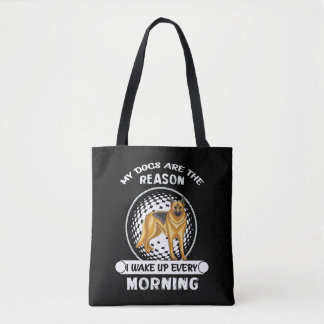 Tote Bag 5 Mes Chiens Sont La Raison Pour Laquelle Je Me Ré