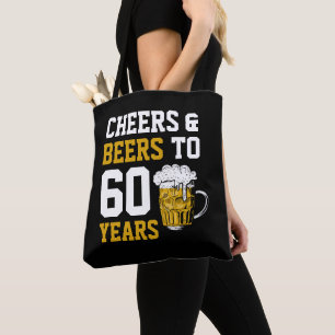 Tote Bag 60e anniversaire Cheers & Bières à 60 ans