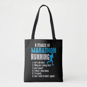Tote Bag 6 étapes de la course de triathlon de course de ma