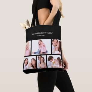 Tote Bag 6 sections Photo personnalisée Simple cadre noir é