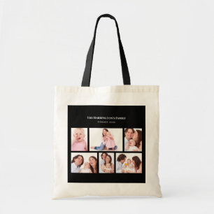 Tote Bag 6 sections Photo personnalisée Simple cadre noir é