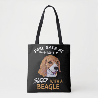 Tote Bag 6 Sentez En Sécurité La Nuit Dormir Avec Un Beagle