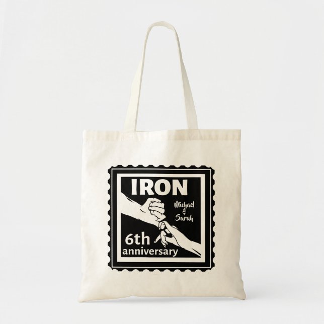 Tote Bag 6e anniversaire mariage traditionnel cadeau fer (Devant)