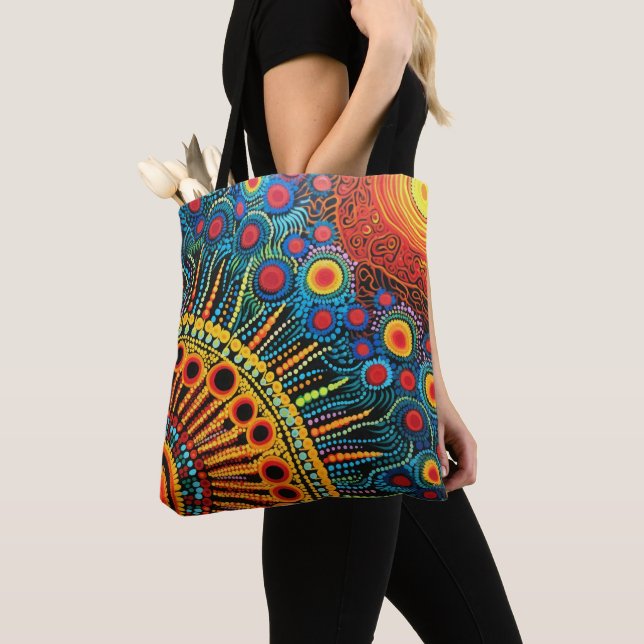 Tote Bag 70s 60s Psychedelic Hippy Retro Hip (De près)