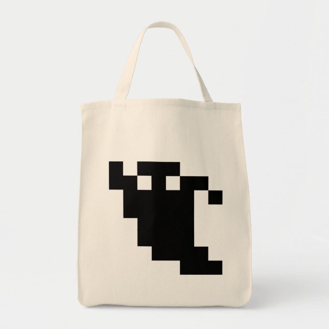 Tote Bag 8 Bit Pixel Fantôme Ombre (Devant)