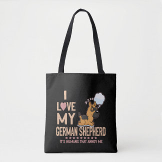 Tote Bag 8 J'aime mon berger allemand Ce sont les humains q