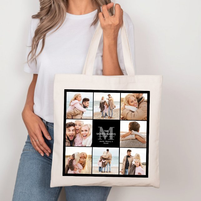 Tote Bag 8 Photo Famille Photo Collage Canvas Fourre-tout (Créateur téléchargé)