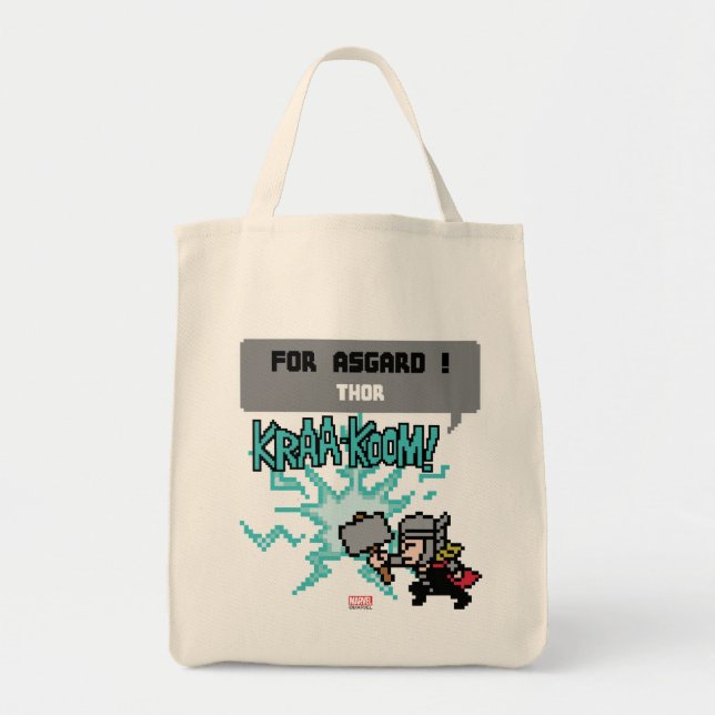 Tote Bag 8Bit Thor Attack - Pour Asgard ! (Devant)