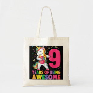 Tote Bag 9 Ans Unicorne Flossant 9e Anniversaire Girl Uni