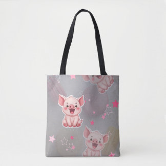 Tote Bag A cheerful day for Piggy 