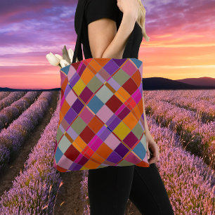 Tote Bag À damiers artistique coloré