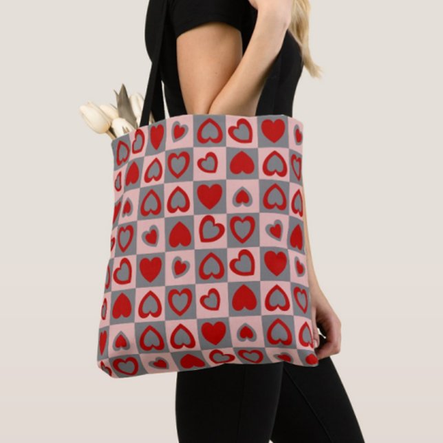 Tote Bag à damiers Motif cardiaque (Créateur téléchargé)