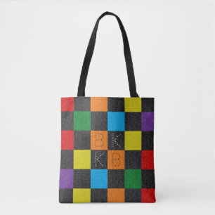 Tote Bag à damiers Motif Fille Arc-en-ciel LGBTQ Monogramme