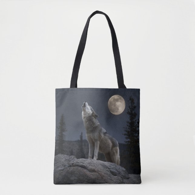 Tote Bag A Howling Wolf (Devant)