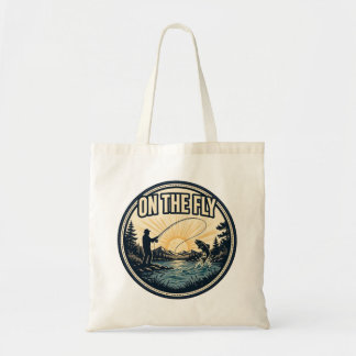 Tote Bag À la volée — Pêcheur à la mouche lançant au lever