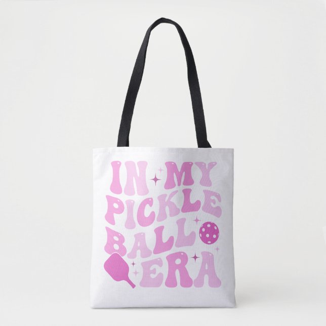 Tote Bag À l'ère de mon Pickleball | Lettres Super roses (Devant)