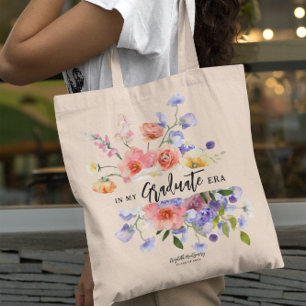 Tote Bag À mon époque de diplômé Monogramme floral