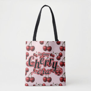 Tote Bag À mon ère Cherry Glossy Red Cherries Rétro Glam